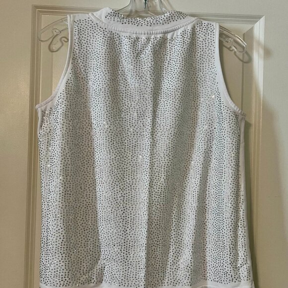 👑 Queen of Sparkles White Rhinestone Sleeveless Dress – XS - Picture 2 of 5